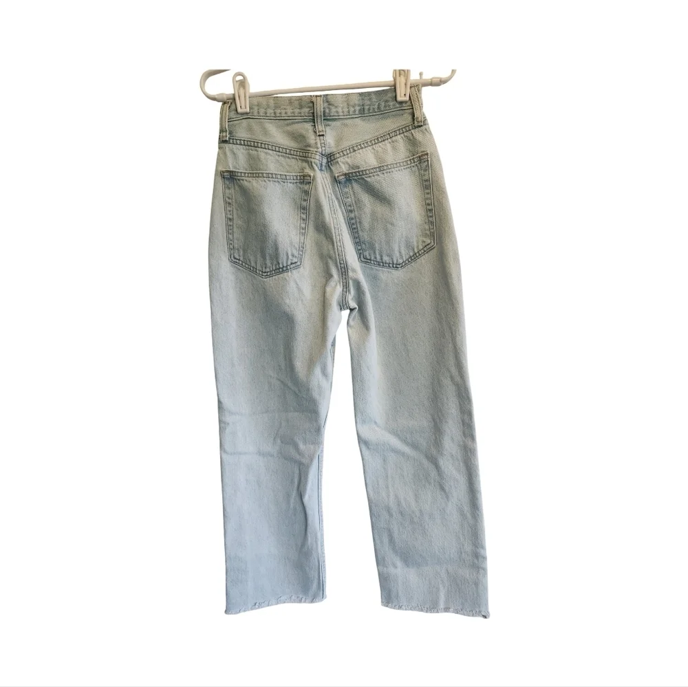 Etica Pinch Waist Bryce boyfriend jeans Light Wash Raw Hem Size 24 - Picture 5 of 7